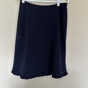 Sz 10P Petite Albert Nipon Black Pencil Skirt Zip Lined